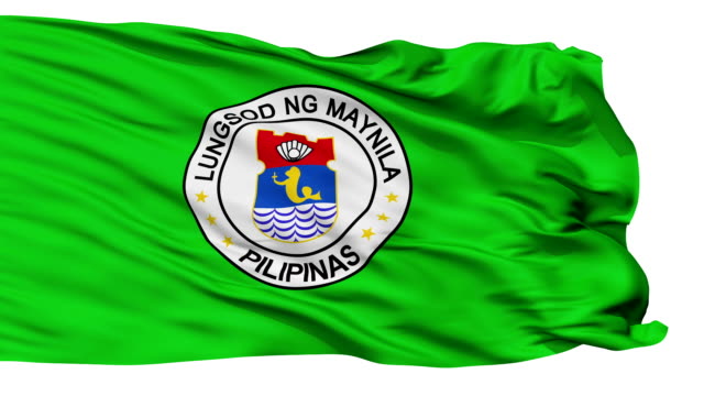 Manila-aislado-Bandera-ondeante-la-ciudad