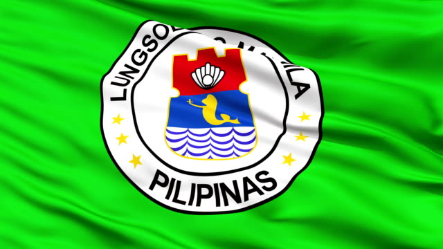 Manila-Stadt-Nahaufnahme-Wehende-Flagge