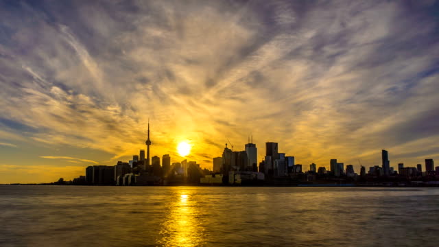 Stadt-Toronto-Sonnenuntergang-Zeitraffer-Tag-Bis-Nacht-4k-1080p