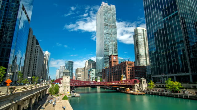 Chicago-River-Zeit-verfallen-die-Innenstadt-von-4K-1080p