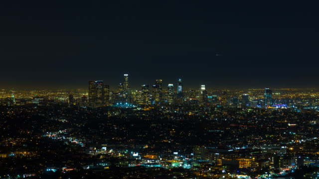 Centro-de-Los-Angeles-en-Timelapse-de-noche