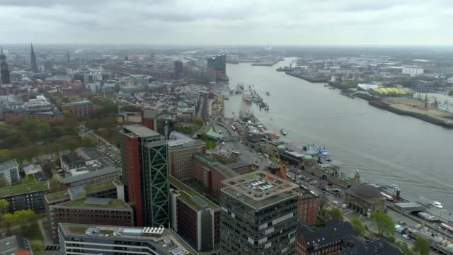 View-of-Hamburg-on-a-cloudy-day-with-a-Drone