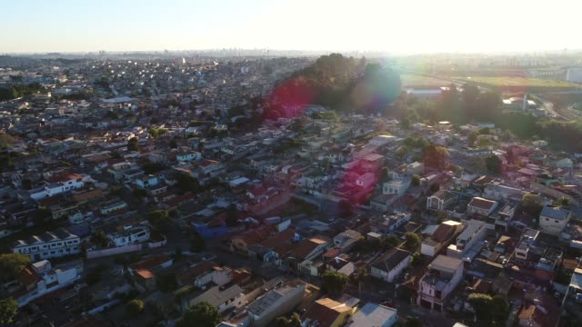 Vista-aérea-de-Itaquera---barrio-suburbano-de-Sao-Paulo,-Brasil