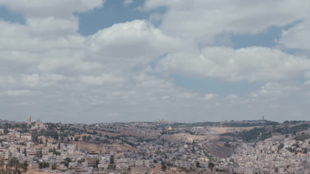 Lapso-de-tiempo-de-la-vieja-ciudad-de-Jerusalén-en-Israel