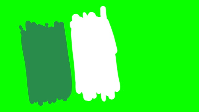 Bandera-de-Nigeria-dibujo-en-pizarra-pantalla-verde-aislado