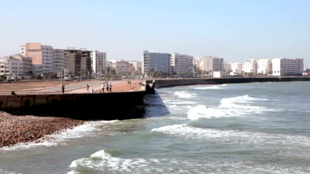 panorama-der-Stadt-Casablanca,-Marokko