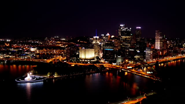 Pittsburgh-anochecer-hasta-la-noche-Timelapse