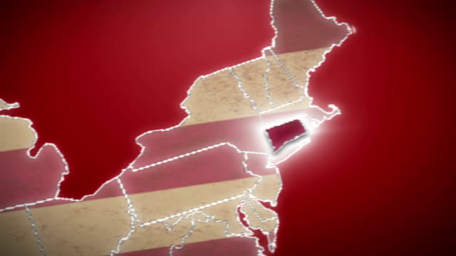 Estados-Unidos-mapa,-Massachusetts,-sofá,-todos-los-Estados.--Rojo