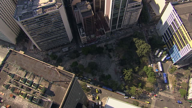 Rio-de-Janeiro-Innenstadt-Gebäude,-overhead-Luftaufnahme