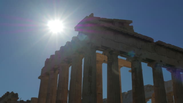 Timelapse-Blick-auf-die-Akropolis-in-Athen,-Griechenland