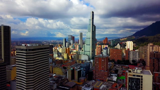Aerial/Drone-view-of-downtown-Bogotá,-Colombia-6