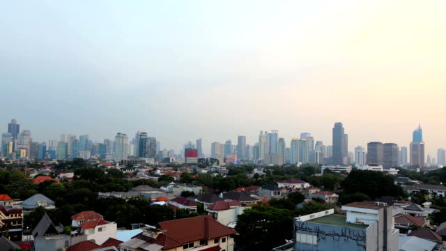 Día-al-lapso-de-tiempo-de-noche-ciudad-de-Jakarta