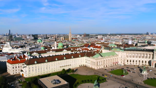 Vienna-Aerial-Hofburg-heldenplatz-Austrian-National-Library