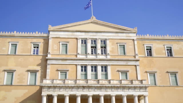 Edificio-de-Helénica-el-Parlamento-en-Atenas,-Grecia.