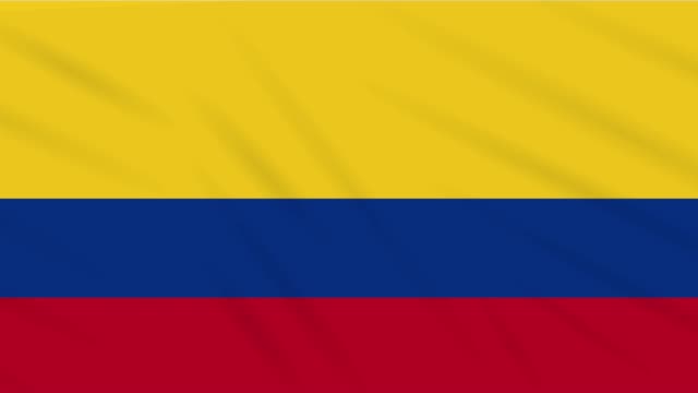 Colombia-bandera-agitando-tela,-bucle-de-fondo