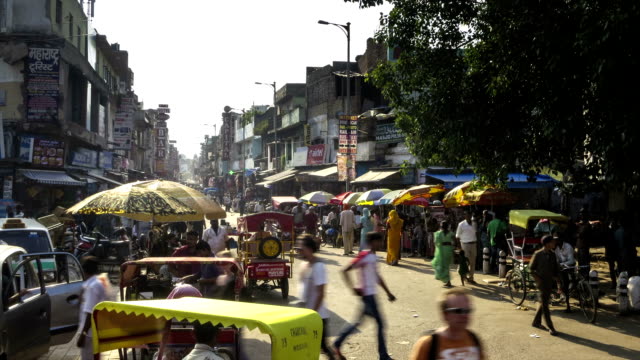 New-Delhi-Pahar-Ganj-Markt-Zeitraffer