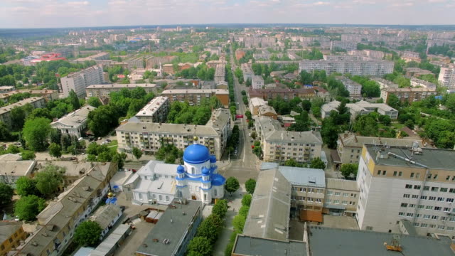 Top-view-aerial-video-of-weak-infrastructure-city-with-transportation-system.