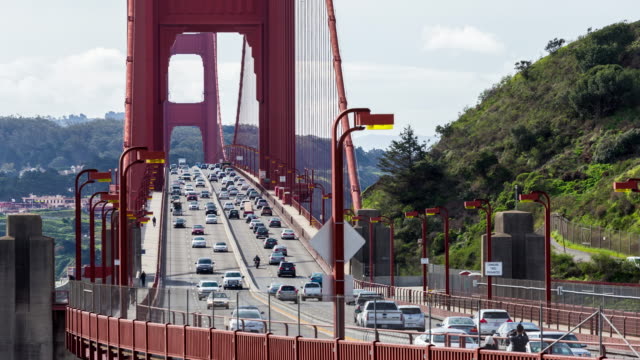 Puente-Golden-Gate-en-San-Francisco,-California-día-Timelapse