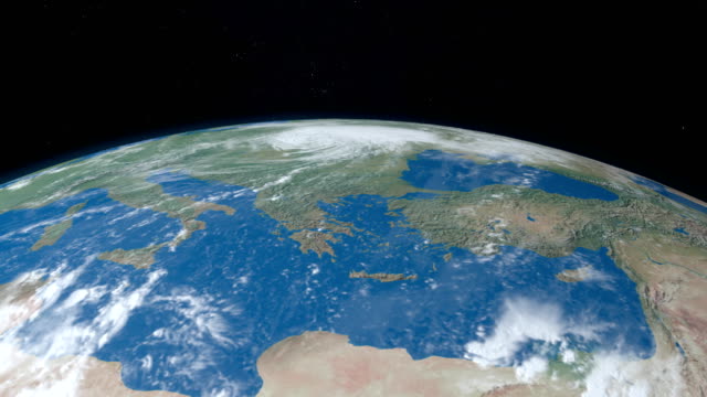 Mar-Mediterráneo,-entre-África-y-Europa,-en-el-planeta-tierra