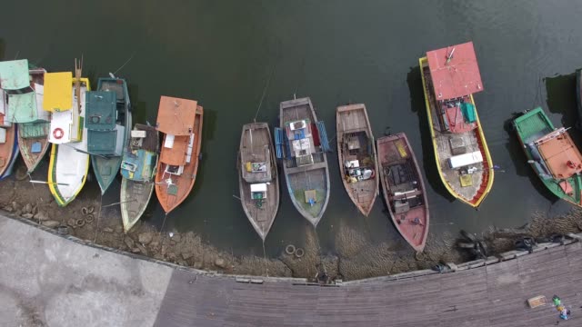 Top-View-of-Boats-in-a-Pier
