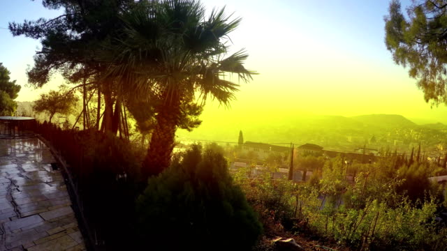 Panoramablick-über-Nazareth-Skyline-Sonnenuntergang,-Israel