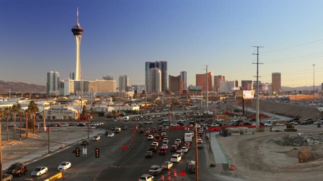 Berühmten-Las-Vegas-Boulevard-Strip-in-der-Innenstadt-von-Nevada,-USA