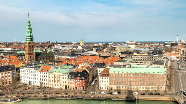Copenhagen-Denmark-time-lapse-4K,-aerial-view-city-skyline-timelapse
