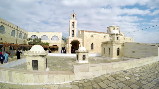 Panorámica-del-monasterio-de-St-Theodosius,-Ubeidiya,-Deir-Dosi,-Deir-Ibn-Ubeid,-Israel