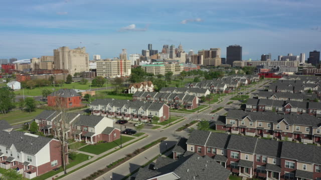 Wohngebiet-in-Detroit-Michigan-Aerial