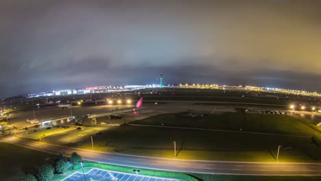 Airplane-Time-Lapse-Airport-Fisheye-Pan