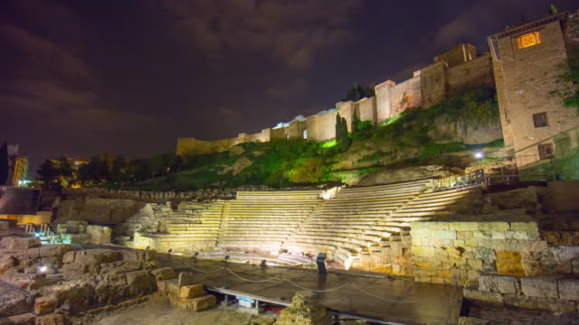 spain-malaga-nigh-light-old-coliseum-part-castle-view-4k-time-lapse