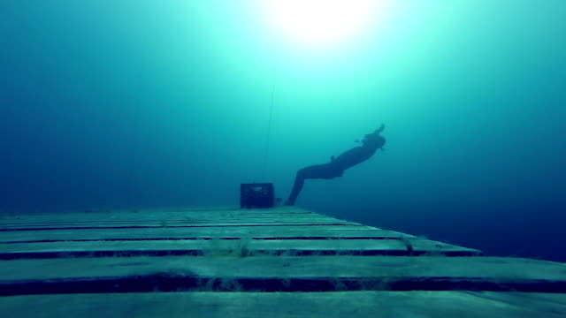 Super-Slow-free-fall-Underwater-Falling-of-a-Platform-into-a-Quarry.