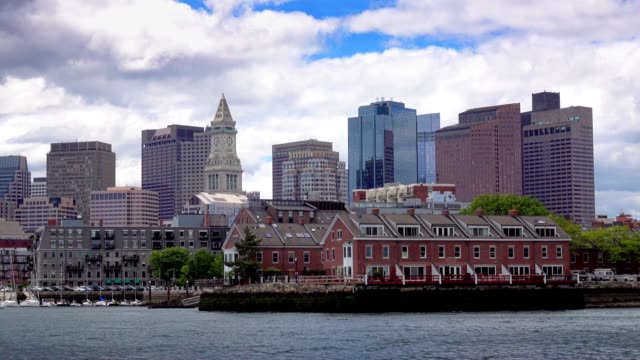 Boston-Skyline-Establishing-Shot-as-Seen-from-Boston-Inner-Harbor