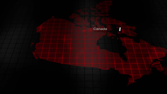 Mapa-ominoso-digital-futuro-rojo-de-Canadá
