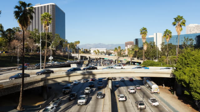 Downtown-Los-Angeles-Freeway-Day-Timelapse