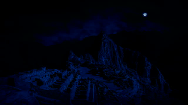 Antiguas-ruinas-de-Machu-Picchu-por-la-noche