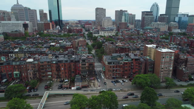 Aerial-drone-shot-Boston-Brownstone-architecture