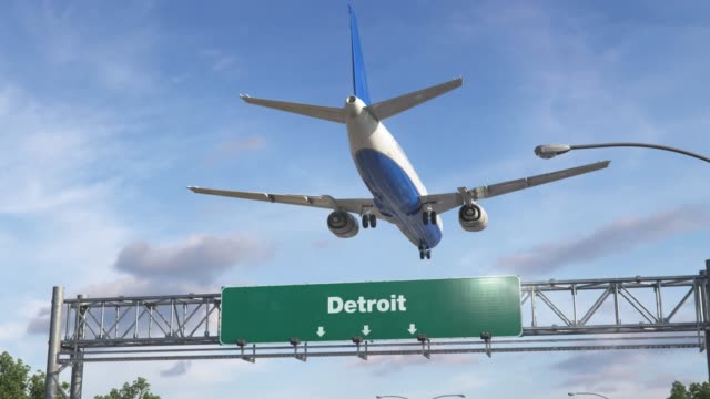 Flugzeug-Landung-Detroit