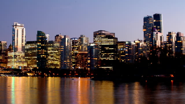 Zeitraffer-Tag-und-Nacht-in-Vancouver,-Britisch-Kolumbien