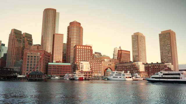 Boston-city-skyline-at-sunrise-Massachusetts-USA