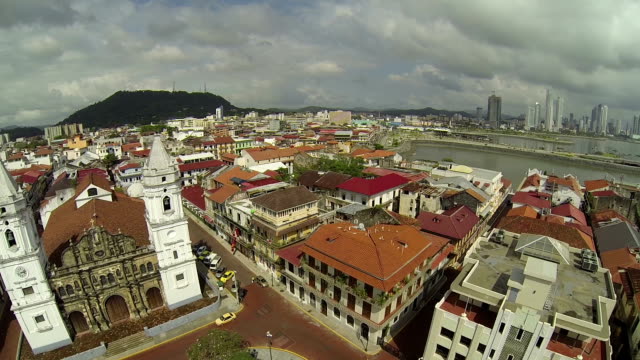 Vista-aérea-del-Casco-Viejo-San-Felipe,-Panamá