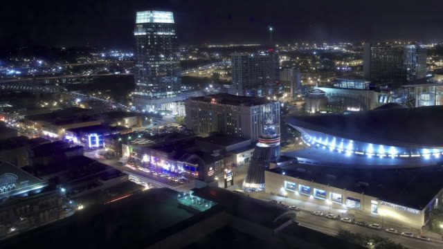 Time-lapse-of-downtown,-Nashville,-TN