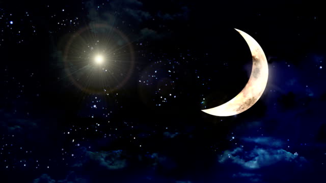 Weiße-planet-Blendenfleck-mit-Mond
