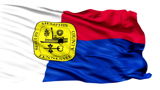 Isolierte-Wehende-Nationalflagge-von-Memphis-Stadt