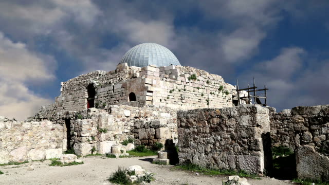 Monumentos-de-la-ciudad-de-Amman--vieja-colina-de-la-ciudadela-romana,-Jordania