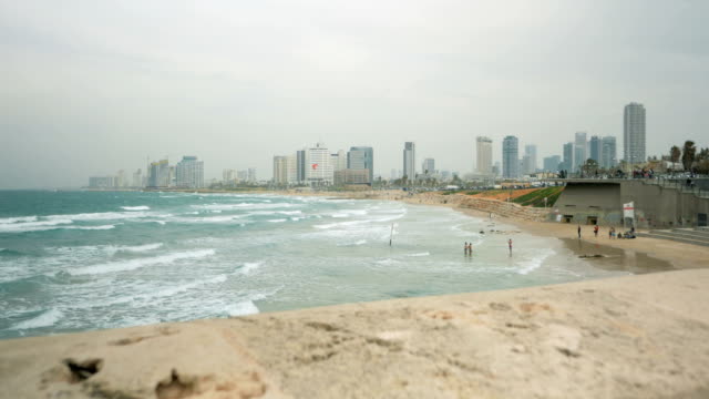 Tel-Aviv-línea-de-Costa-inferior-Dolly-en