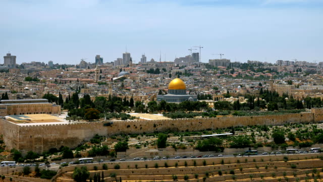 Lapso-de-tiempo-de-vista-aérea-panorámica-de-Jerusalén