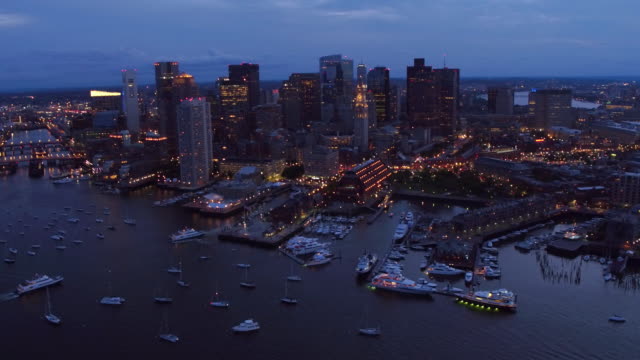 Aerial-view-of-Boston-at-night