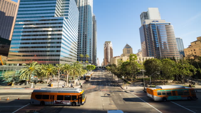 Downtown-Los-Angeles-Street-Day-Timelapse