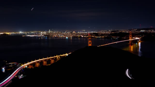 Golden-Gate-Bridge-und-San-Francisco-bei-Nacht-Zeitraffer